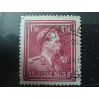 Бельгия 1944 Король Леопольд 3  1,5 франка