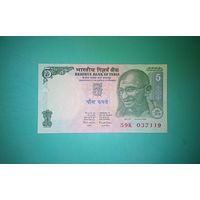 Банкнота 5  рупий Индия 2009- 2011 г.