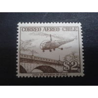 Чили 1956 вертолет над мостом