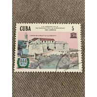 Куба 1985. Достопримечательности ЮНЕСКО. Castillo de la real Fuerza 1558-1577. Марка из серии