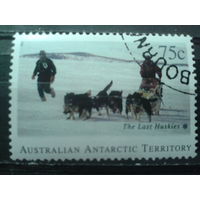 Антарктические территории 1994 Собачья упряжка с клеем
