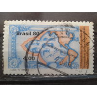 Бразилия 1980 Карта Америки и Бразилии
