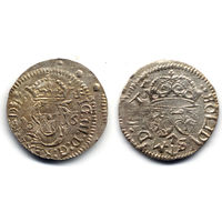 Шеляг 1616, Сигизмунд III Ваза, Вильно. Остатки штемпельного блеска, хороший прочекан, коллекционное состояние