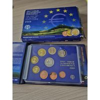 Словакия PROOF официальный набор монет евро регулярного чекана 1, 2, 5, 10, 20, 50 евроцентов, 1, 2 евро (8 монет) 2009 года в буклете