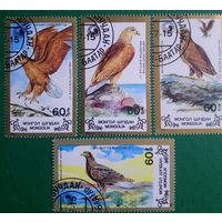 Марки Монголия 1988 Птицы, Орланы серия из 4 марок 1991-1994