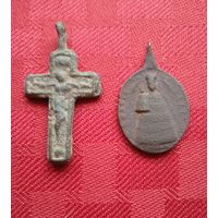 Крестик и медальон католические ХVlll век