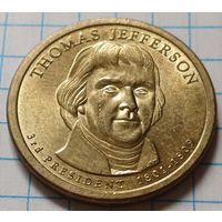 США 1 доллар, 2007     P   Президент США - Томас Джеферсон (1801-1809)    ( 4-9-4 )