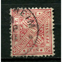 Германские земли - Вюртемберг - 1881 - Цифры 10Pf - [Mi.203] - 1 марка. Гашеная.  (Лот 132BR)