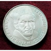 Серебро 0.625! Германия 5 марок, 1977 200 лет со дня рождения Карла Фридриха Гаусса