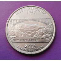 25 центов (квотер) 2005 (D) West Virginia, США #04