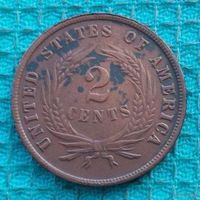США 2 цента 1866 года. Новогодняя распродажа!