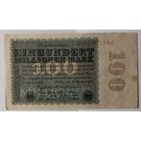 100 миллионов марок 1923 года - Германия - номер 8 цифр