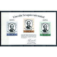 Либерия - 1959г. - 150-летие Авраама Линкольна - полная серия, MNH [Mi bl. 14] - 1 блок