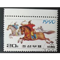 КНДР 1990 лошади.