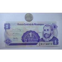 Werty71 Никарагуа 1 сентаво 1991 UNC банкнота