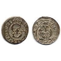 Шеляг 1609, Сигизмунд III Ваза, Рига, Редкий вариант с датой на Ав., R2