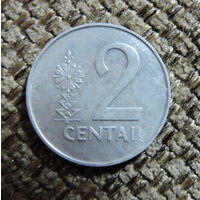 2 цента 1991 года. Литва. 16.