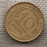 10 сантимов 1967 Франция KM# 929 алюминиевая бронза