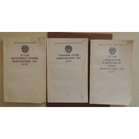 Уставы внутренней службы (1990 г.), строевой службы (1991), гарнизонной и караульной службы (1990), ВС СССР