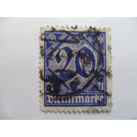 1920 Рейх. DR-DI Mi.19 Германия mi.2.5 euro служебные