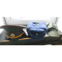 Фуражка, шапка-ушанка, кепка. 55-56 размер ЦЕНА ЗА  ВСЕ
