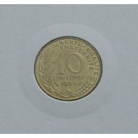 Франция 10 сантимов 1985 в холдере