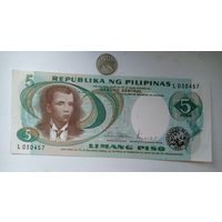 Werty71 Филиппины 5 песо 1969 UNC банкнота