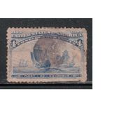США-1893, (Мих.76), гаш.   , 400-лет открытия Америки, Колумб, Флот, Корабли