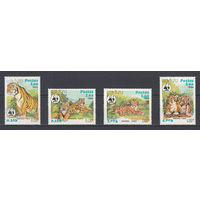 Фауна. Тигры. Лаос. 1984. 4 марки (полная серия). Michel N 706-709 (18,0 е).