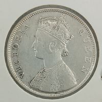 Монета 1 рупия 1862 год Индия серебро.