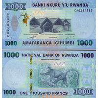 Руанда 1000 франков 2019 год UNC Распродажа коллекции