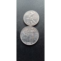 Италия 50 + 100 лир 1992 г.