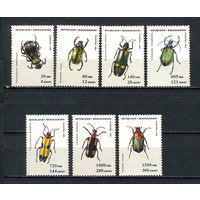 Республика Мадагаскар - 1994 - Жуки - [Mi. 1656-1662] - полная серия - 7 марок. MNH.  (Лот 96EW)-T25P4