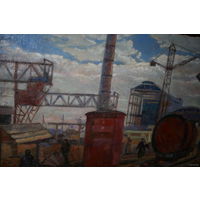 Индустриальный пейзаж Соцреализм Работа периода СССР Довгялло М.Х 1961 год