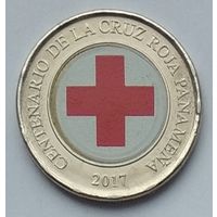 Панама 1 бальбоа 2017 г. 100 лет Красному Кресту