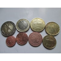 Полный ГОДОВОЙ набор евро монет Германия 2002 F (1, 2, 5, 10, 20, 50 евроцентов, 1, 2 евро)