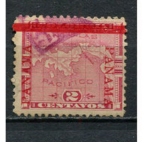 Панама - 1903/1904 - Карта с надпечаткой  2С - [Mi.52ii] - 1 марка. Гашеная.  (Лот 60EZ)-T25P5