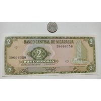Werty71 Никарагуа 2 кордоба 1972 UNC банкнота