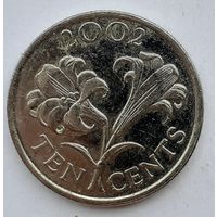 Бермуды 10 центов, 2002 (2-16-231)