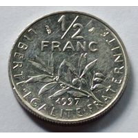 Франция. 1/2 франка 1997 года.