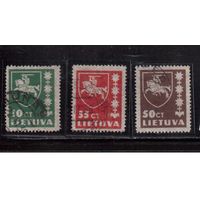 Литва-1937 (Мих.413-416)  гаш.   , Стандарт,  Герб