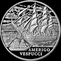 Америго Веспуччи 1 рубль 2010 год Парусные корабли Парусник