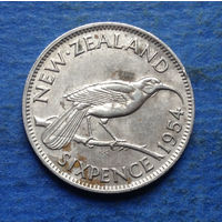 Новая Зеландия 6 пенсов 1954