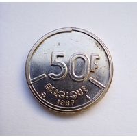 50 франков 1987 г Бельгия BELGIGUE на французском
