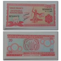 20 франков Бурунди 2007 года, UNC