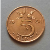 5 центов, Нидерланды 1980 г.