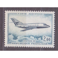 Франция 1965 марка Авиация самолёт Мистерия - 20 MNH Мих#1514**\\3