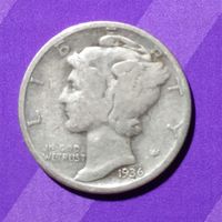 10 центов 1936  США  Дайм