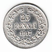 25 пенни 1917 год (без короны) _состояние aUNC