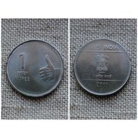 Индия 1 рупия 2011/монетный двор Хайдарабат